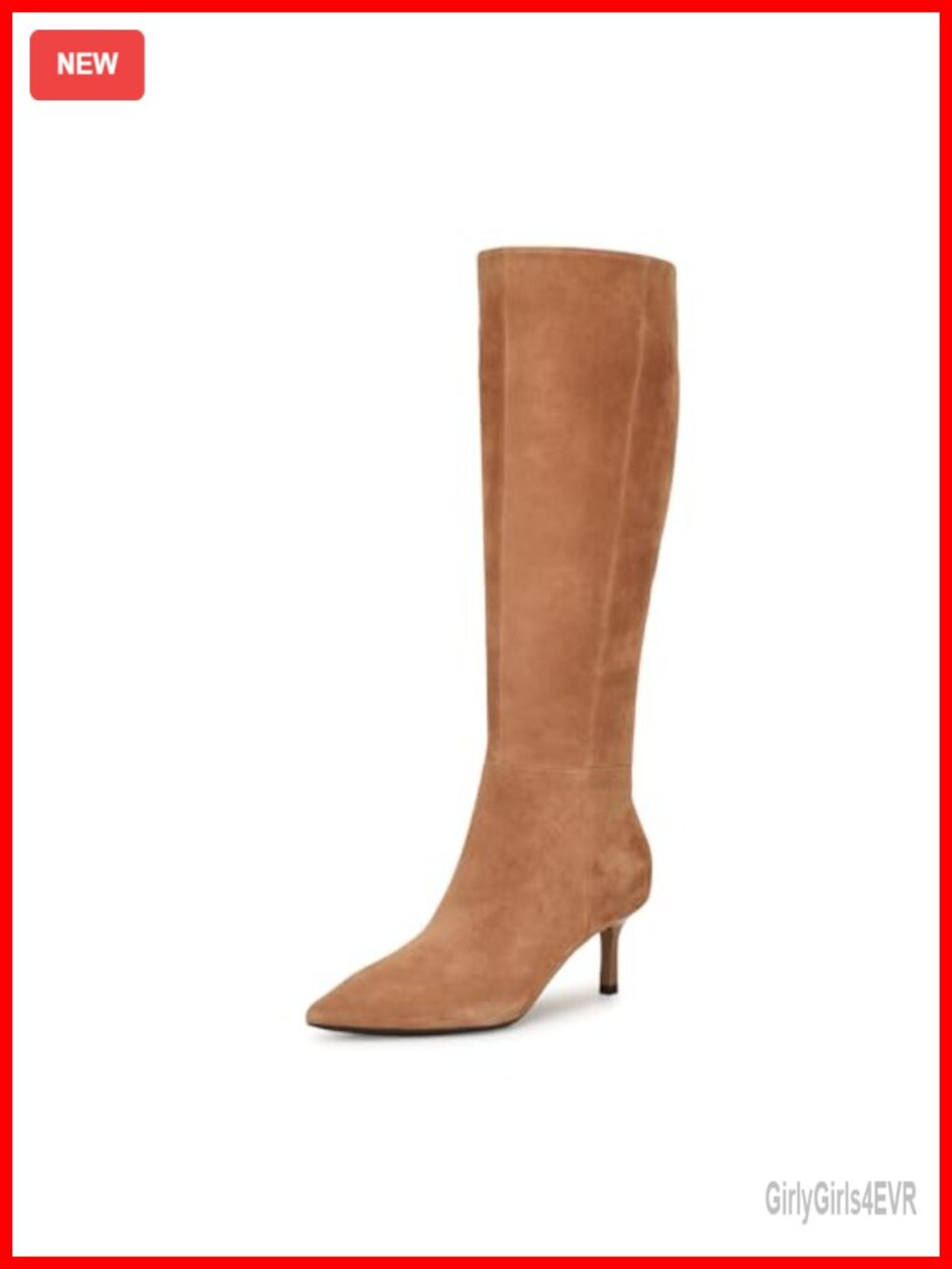 Nine West Pointed Toe Knee High Stiletto Heel Dress Boots 2.28in Heel